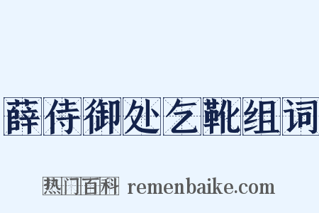 薛侍御处乞靴组词是什么意思的图片